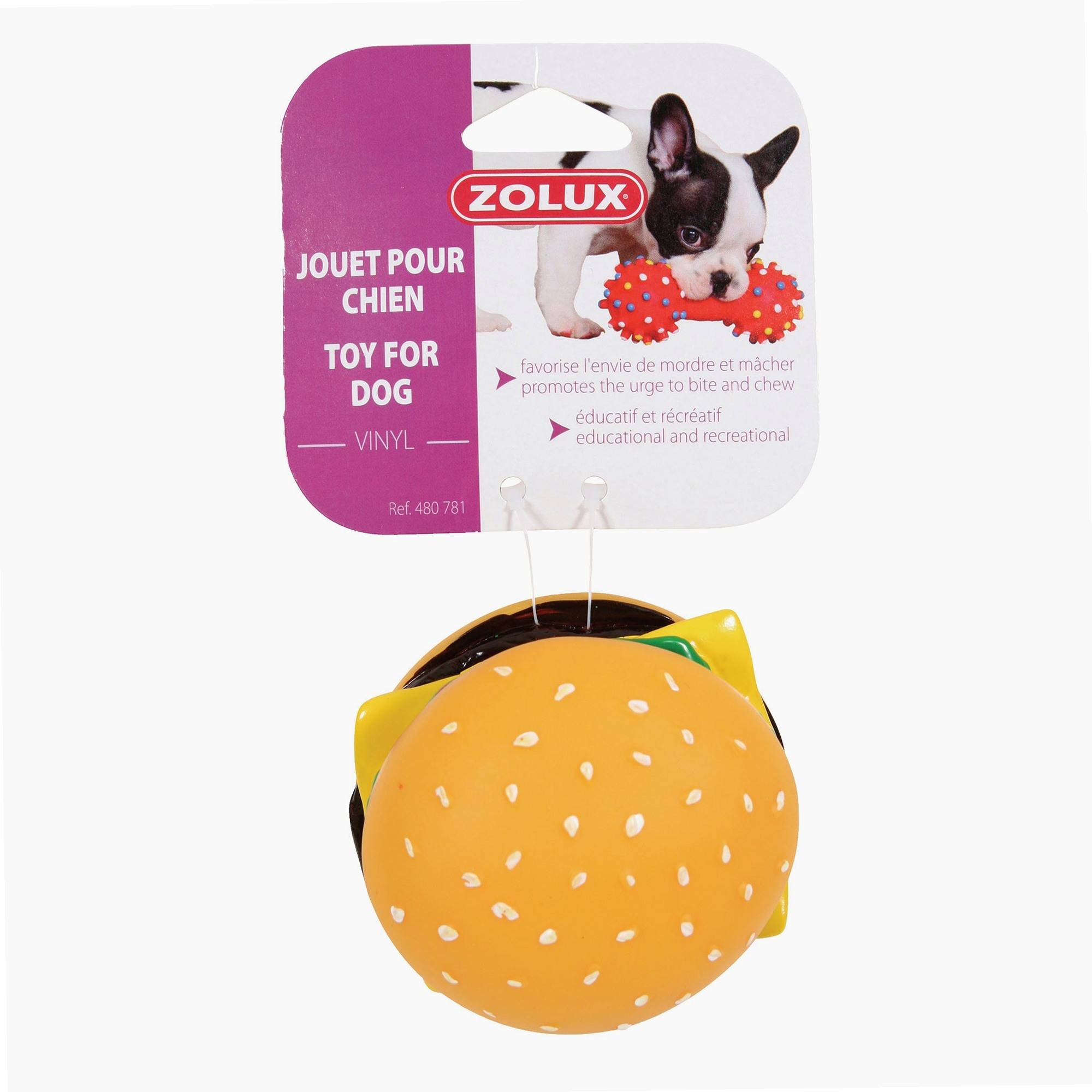 Jouet pour chien hamburger en vinyl - ZOLUX - Image 5