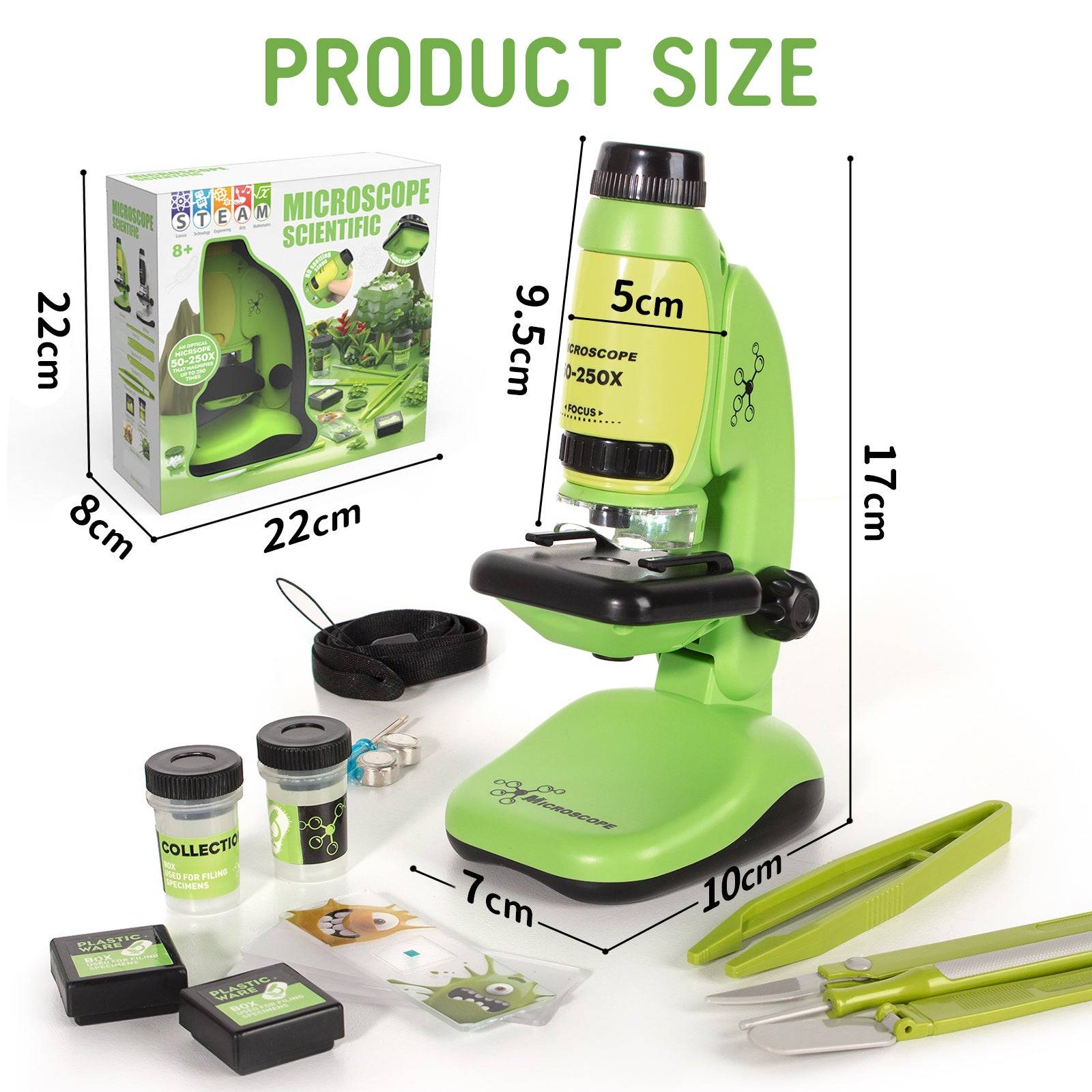 Todeco 50X-250X Microscope pour Enfants, Microscope de Poche et de Todeco 50X-250X Microscope pour Enfants, Microscope de Poche et de