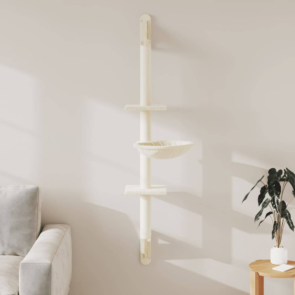 Vidaxl - Arbre à chat mural avec griffoir crème 142,5 cm vidaXL 172395 - Image 1