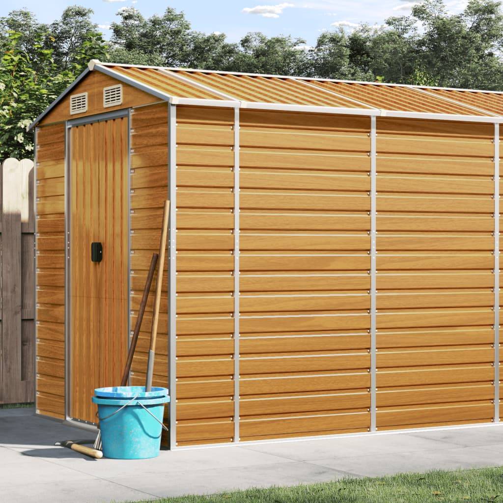 Vidaxl - Abri de jardin marron clair 191x980x198 cm acier galvanisé vidaXL 3188285