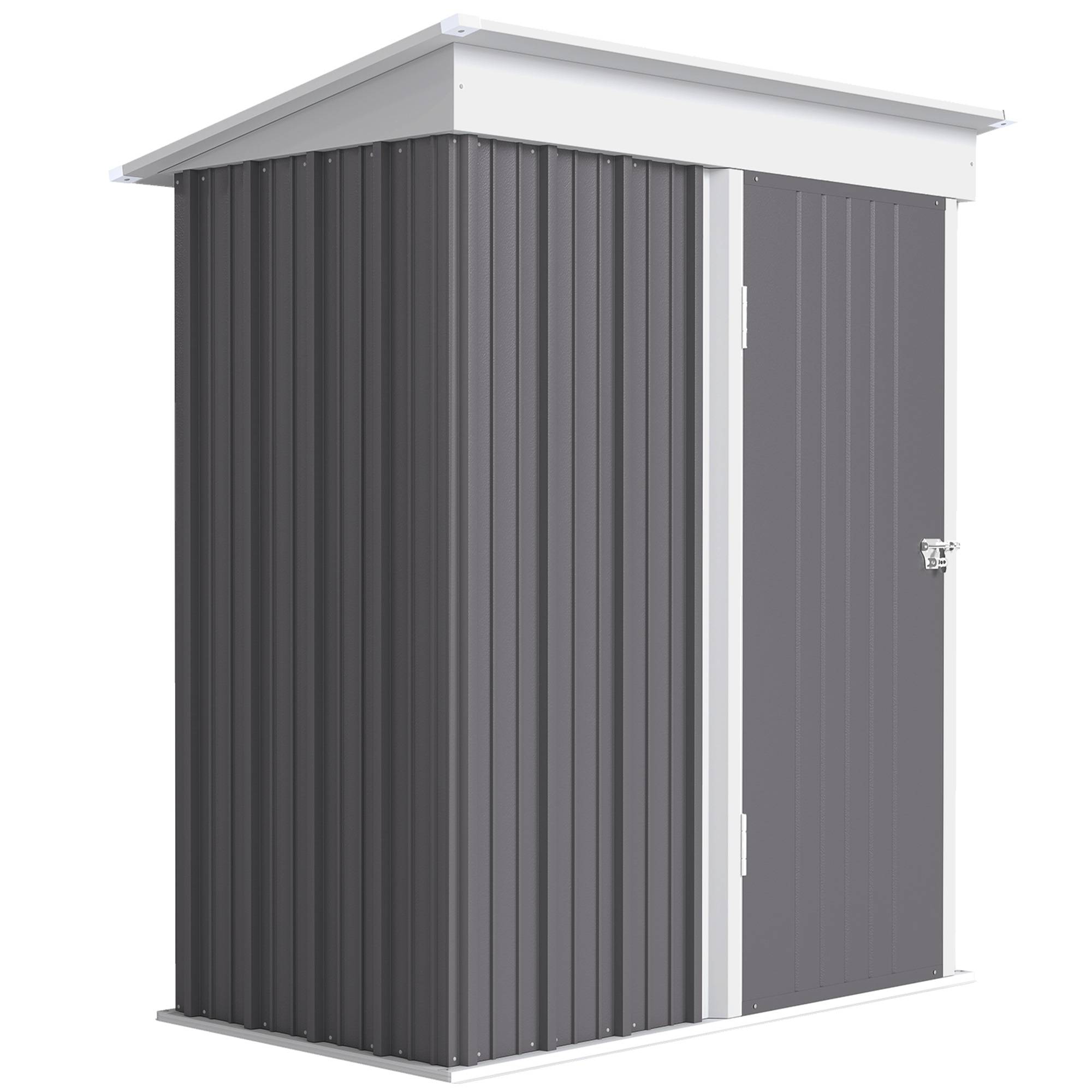 Armoire de jardin acier extérieur gain de place porte verrouillable gris - ComfortXL Outdoor Living - Image 1