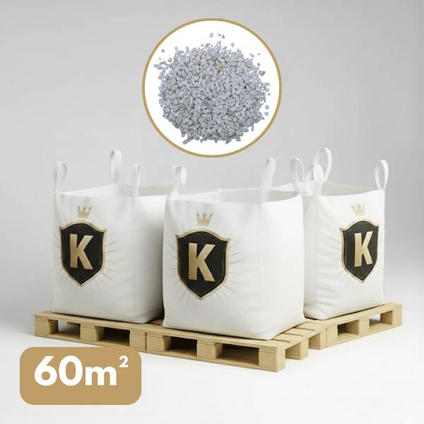 Gravier marbre blanc cristal 8/12 mm – Pack 3 Big Bag +/- 1,5T – 60 m² - Image 1