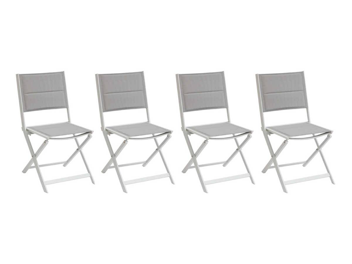 Hesperide - Lot de 4 chaises de jardin pliables Glacier et Blanc Allure - Hespéride - Imagen 1