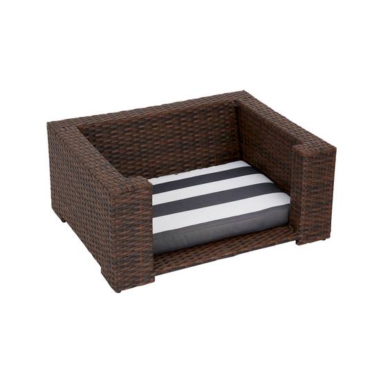 Lit surélevé en rotin avec coussin lavable pour chat ou petit chien - Image 6