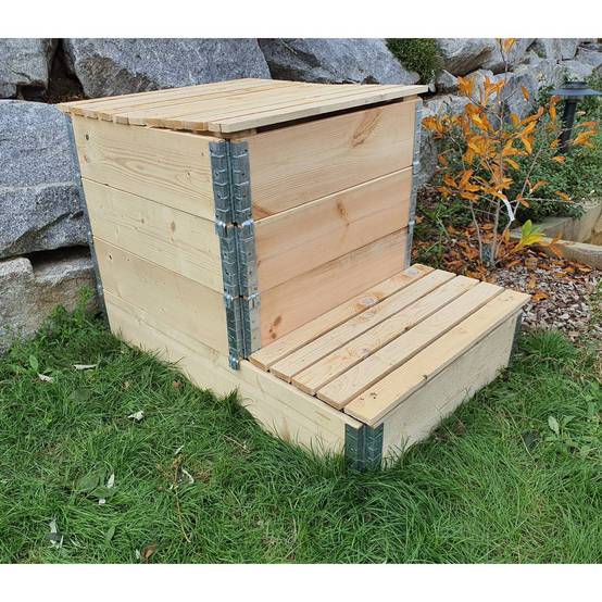 Composteur évolutif en bois naturel de 570 litres - Image 1