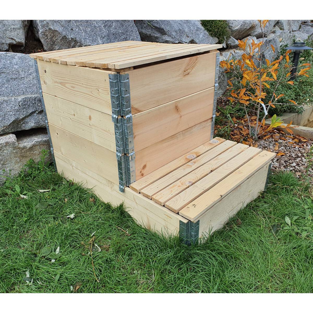 Composteur évolutif en bois naturel de 570 litres - Image 1