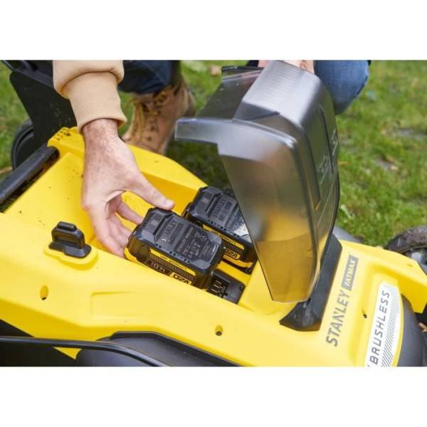 Tondeuse autopropulsée électrique sans fil + 2 batteries 4Ah + chargeur - Stanley Fatmax - SFMCMWS251M-QW - 18V - 51cm de coup - Image 5