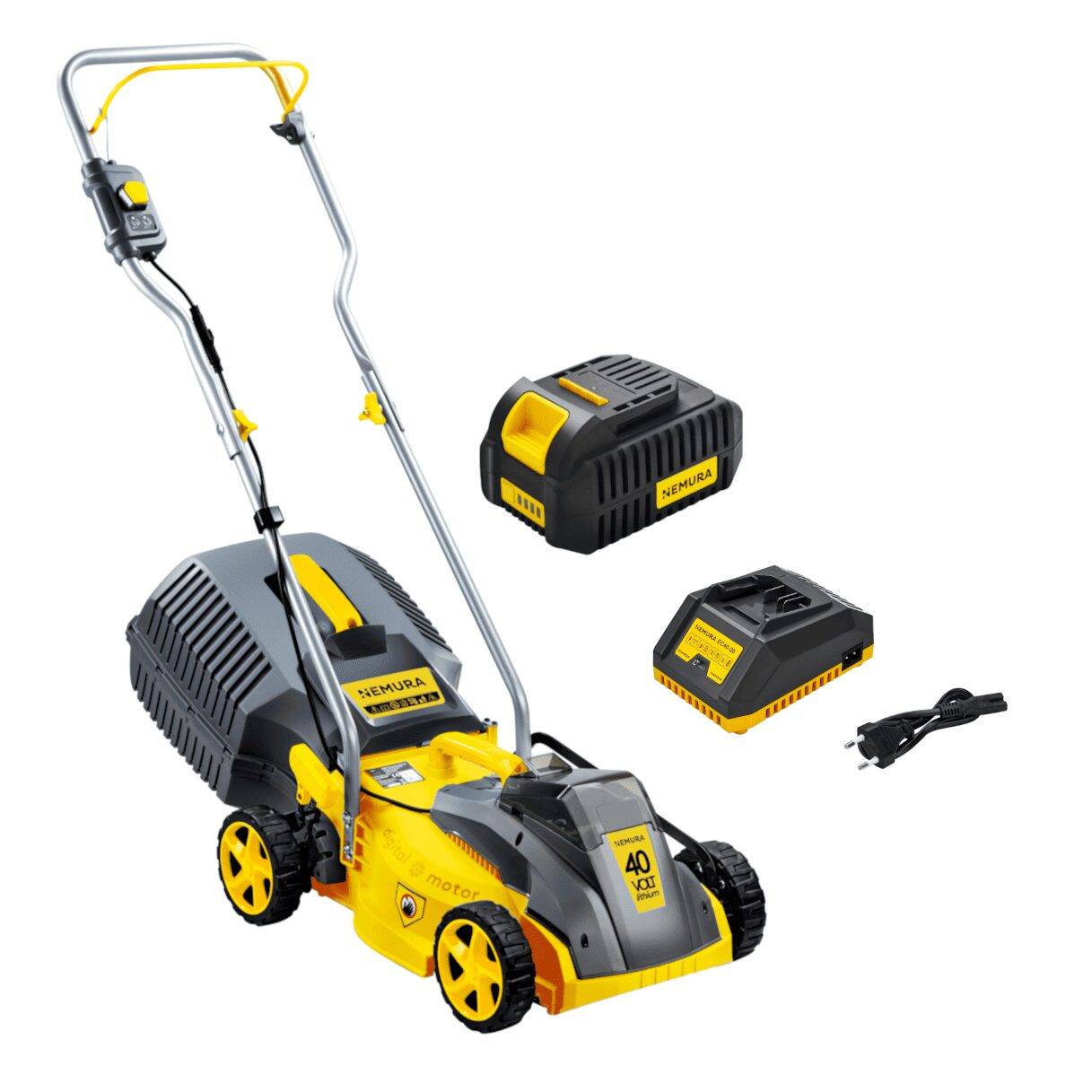 Tondeuse à batterie NEMURA 40V + Batterie 4Ah + Chargeur rapide - Coupe de 32cm - Image 1