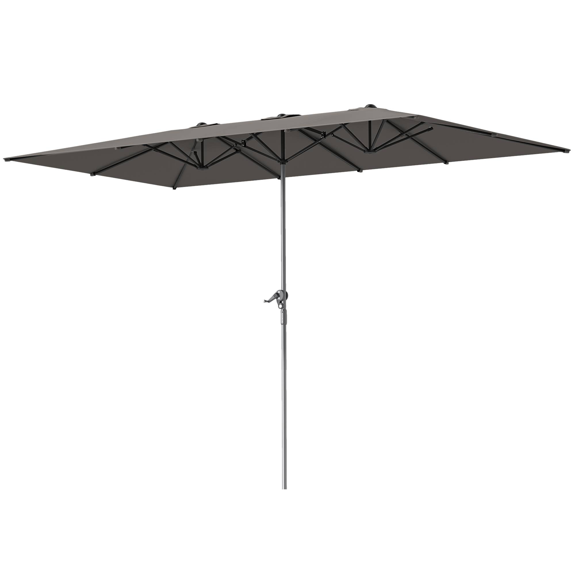 PANGIVO - Parasol double rectangulaire en aluminium et polyester gris foncé 451 x 264 x 264 cm - PANGIVO - Image 1
