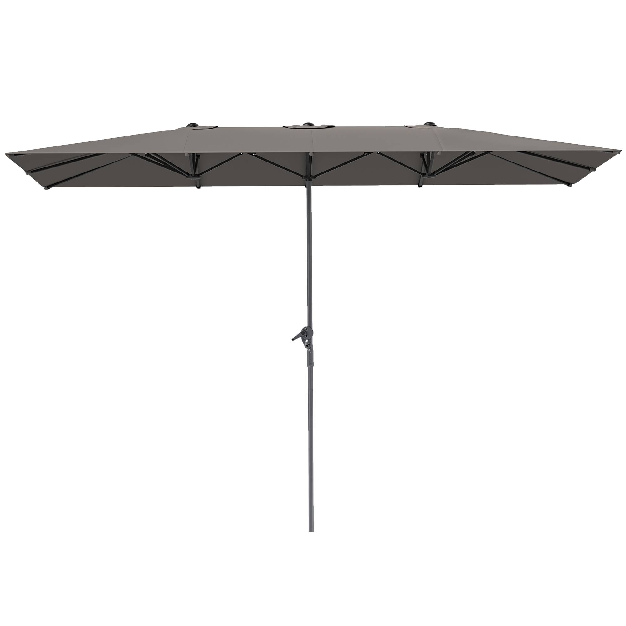 PANGIVO - Parasol double rectangulaire en aluminium et polyester gris foncé 451 x 264 x 264 cm - PANGIVO - Image 2