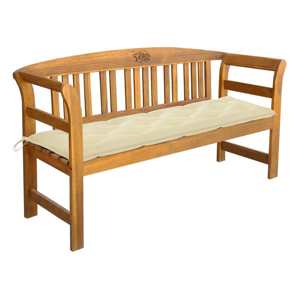 Maison Chic - Banc de jardin - Banc d'extérieur - Banquette avec coussin 157 cm Bois d'acacia massif-JU13917 - Imagen 2