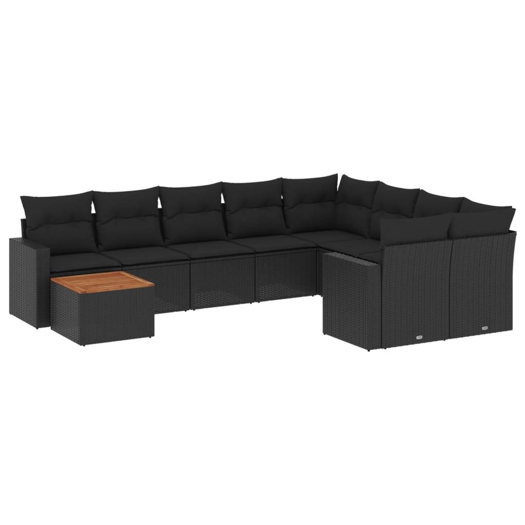 Salon de Jardin Bas 9 Places en Résine Tressée Noire pour Patio et Balcon – ComfortXL Outdoor Living - Image 2