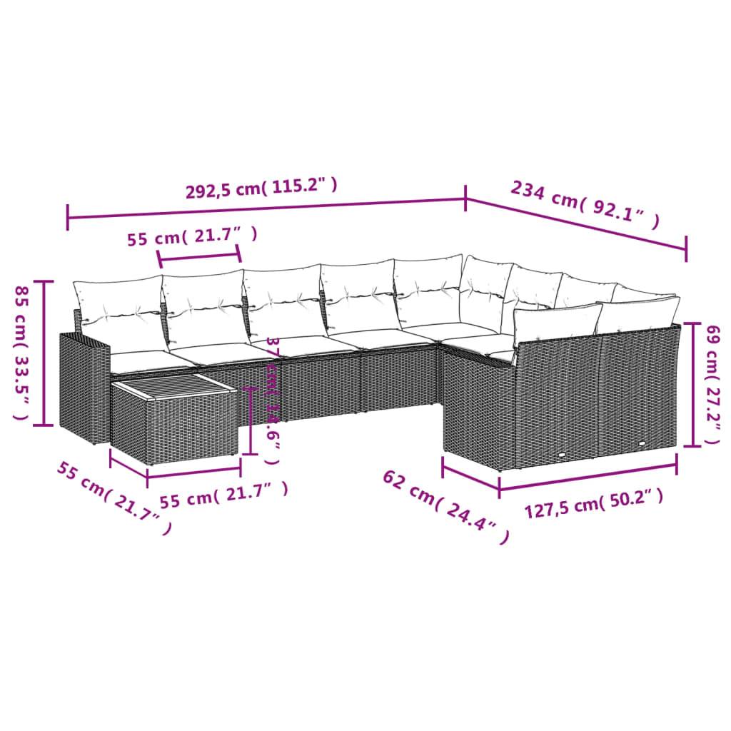 Salon de Jardin Bas 9 Places en Résine Tressée Noire pour Patio et Balcon – ComfortXL Outdoor Living - Image 3