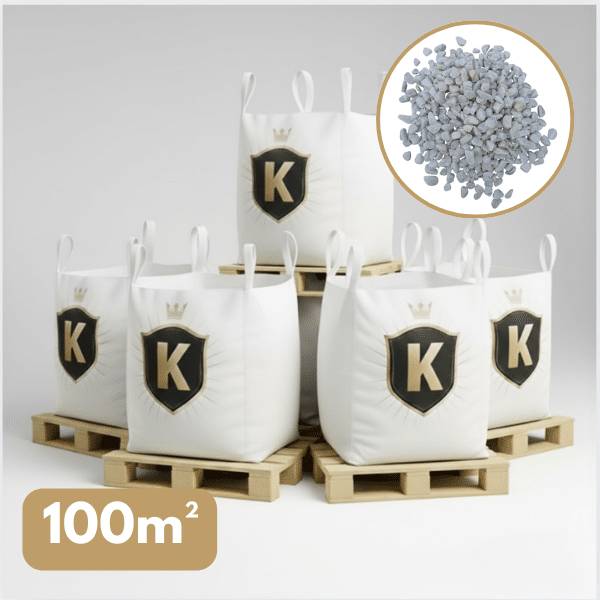 King Matériaux - Galet blanc 8/12 mm – Pack 5 Big Bag +/- 1,5T – 100 m² - Image 1