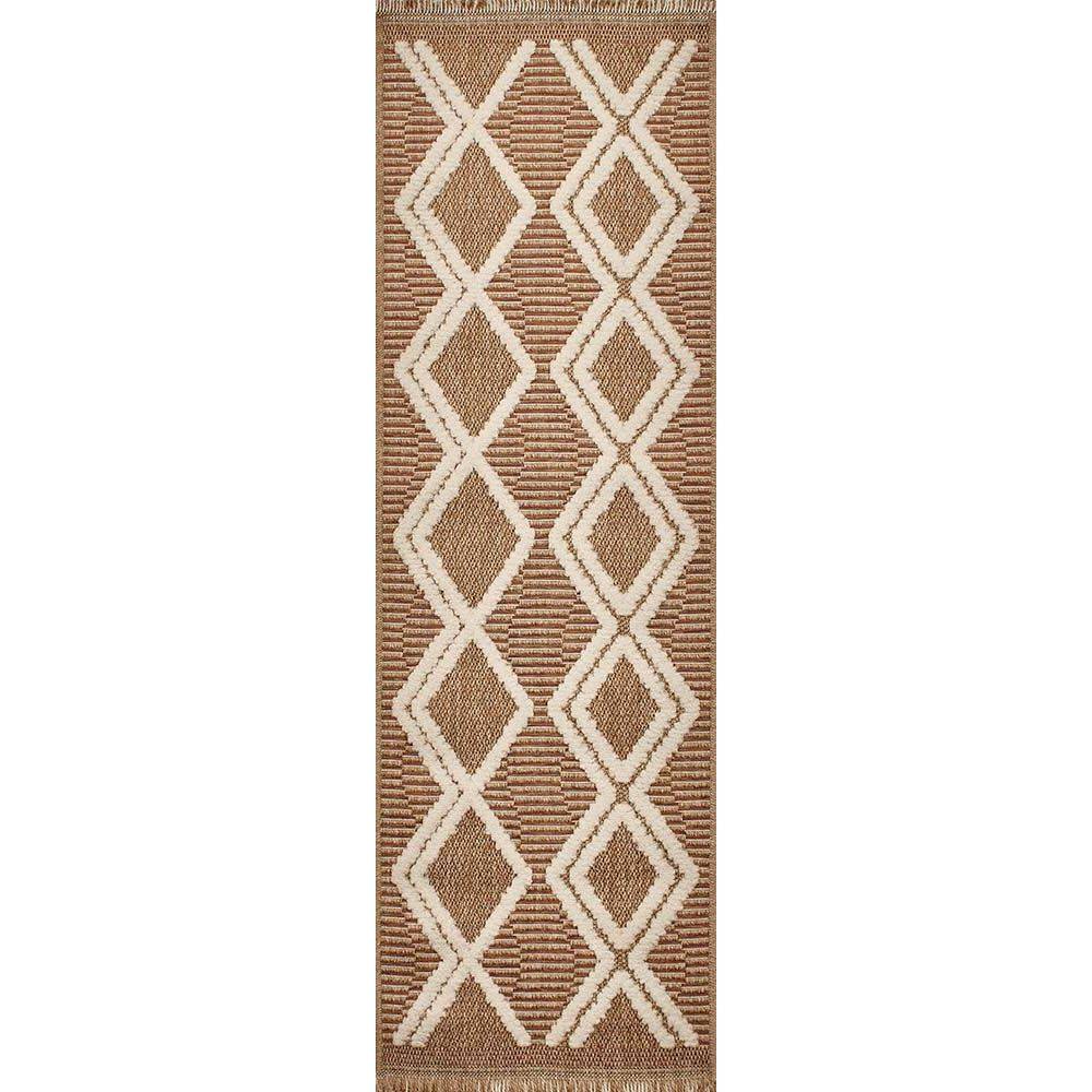 Jardindeco - Tapis intérieur extérieur aspect jute terracotta Tijuana 9048 170 x 120 cm - Imagen 4