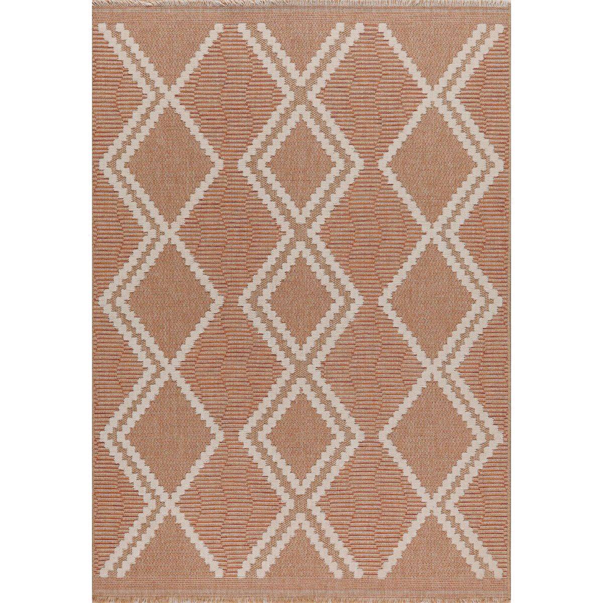 Jardindeco - Tapis intérieur extérieur aspect jute terracotta Tijuana 9048 170 x 120 cm - Imagen 1
