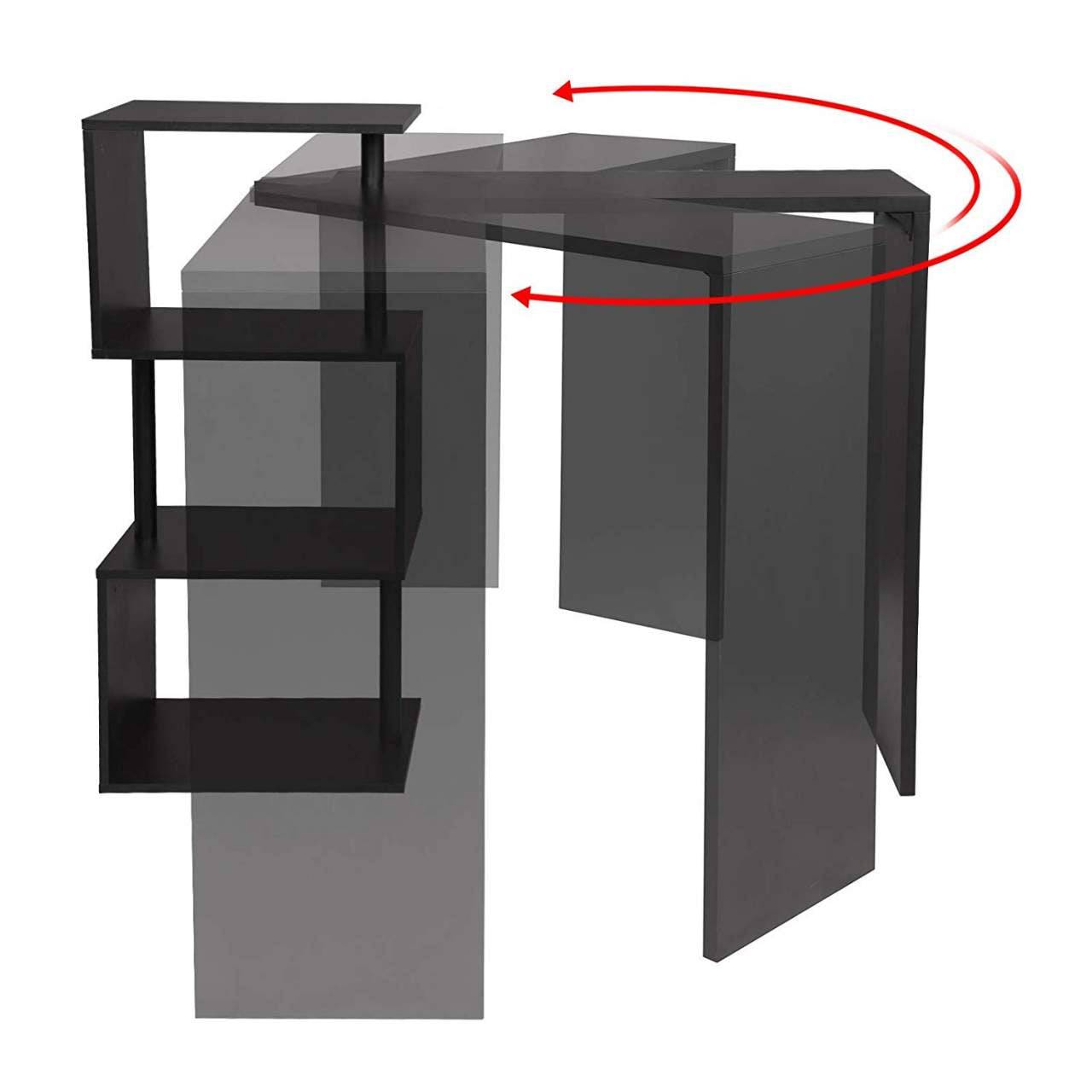 Helloshop26 - Table de bar en MDF 100 cm noir - Imagen 3