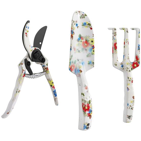 ComfortXL - Kit outils de jardinage aluminium 3 pièces multicolore pelle râteau sécateur plantation taille et entretien - Image 10