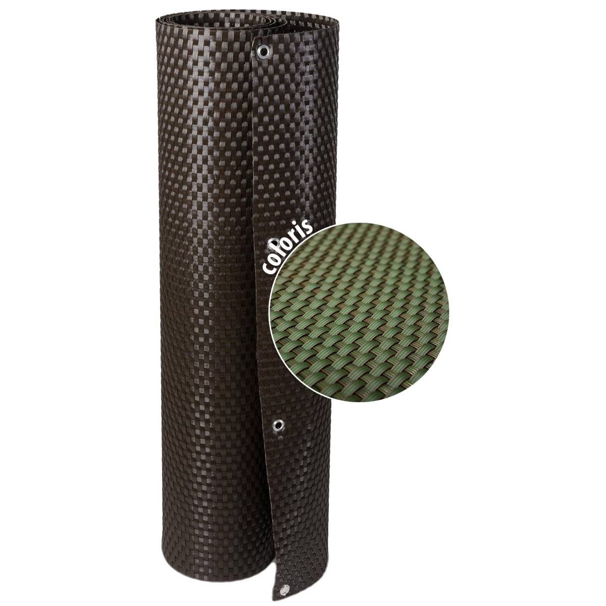 Rattan Art - Brise-vue en résine tressée avec oeillets métalliques coloris vert 1 x 3 m - Imagen 1