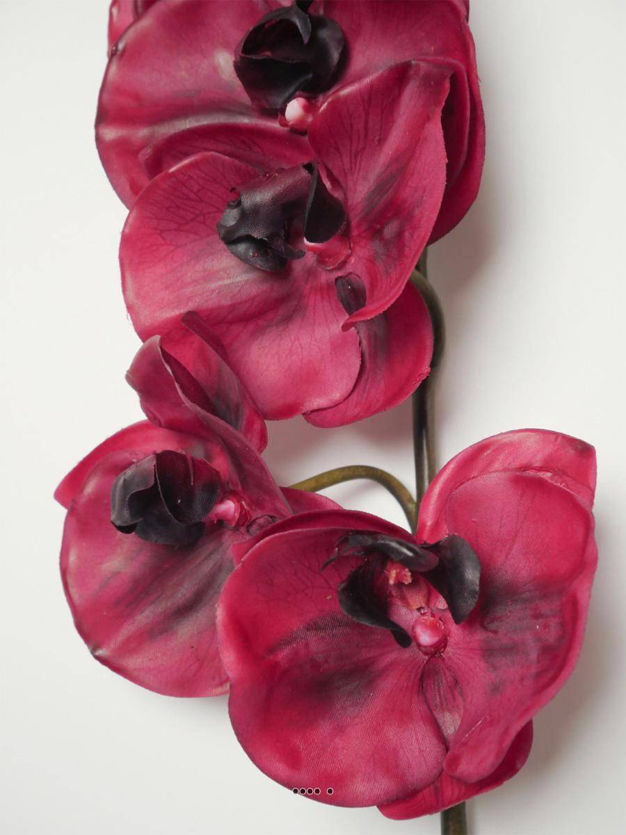Artificielles - Superbe tige d'orchidée artificielle toucher réel 10 fleurons 110 cm Pourpre - couleur: Pourpre - Imagen 2
