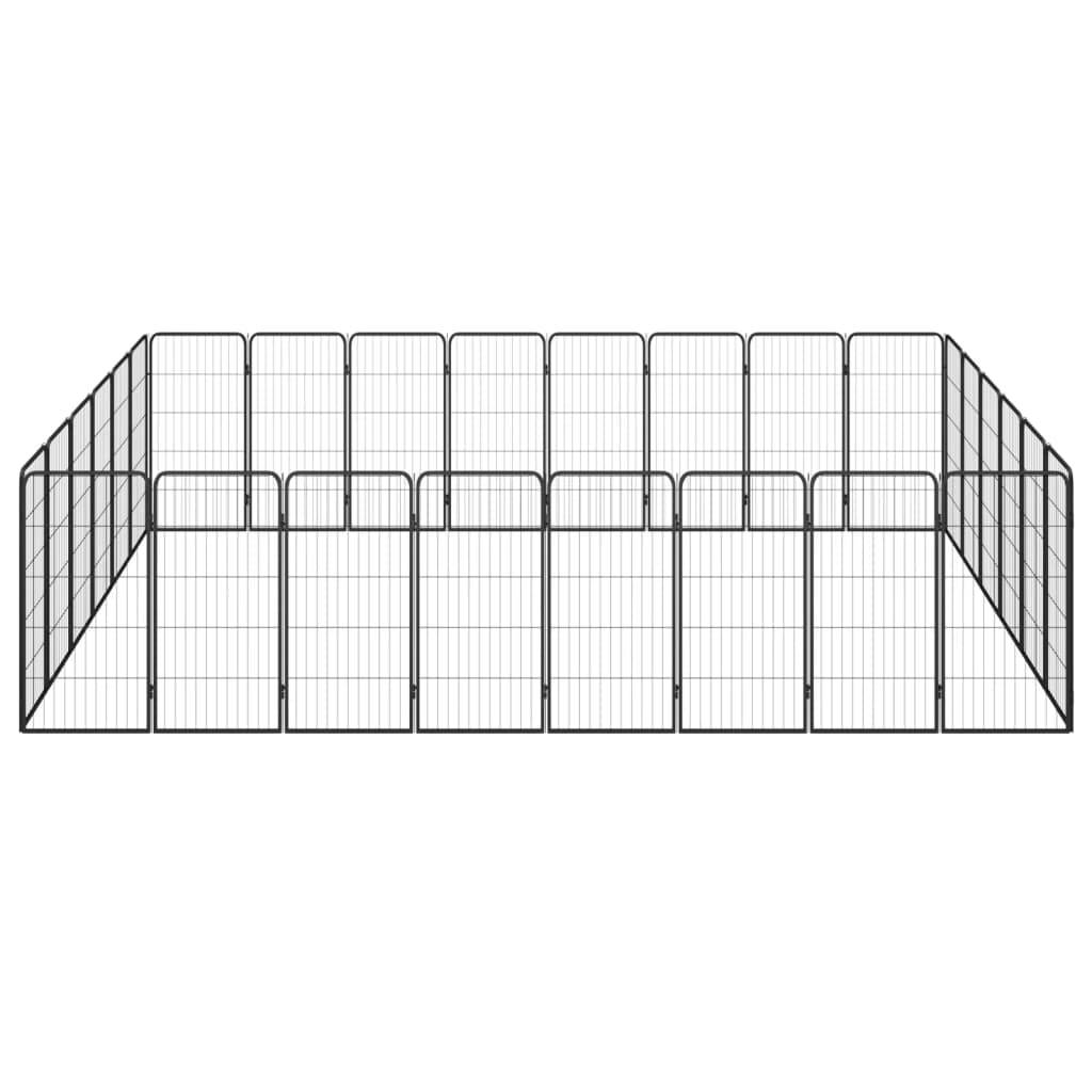 Vidaxl - Parc pour chien 28panneaux Noir 50x100cm Acier enduit de poudre vidaXL 3115963 - Imagen 2