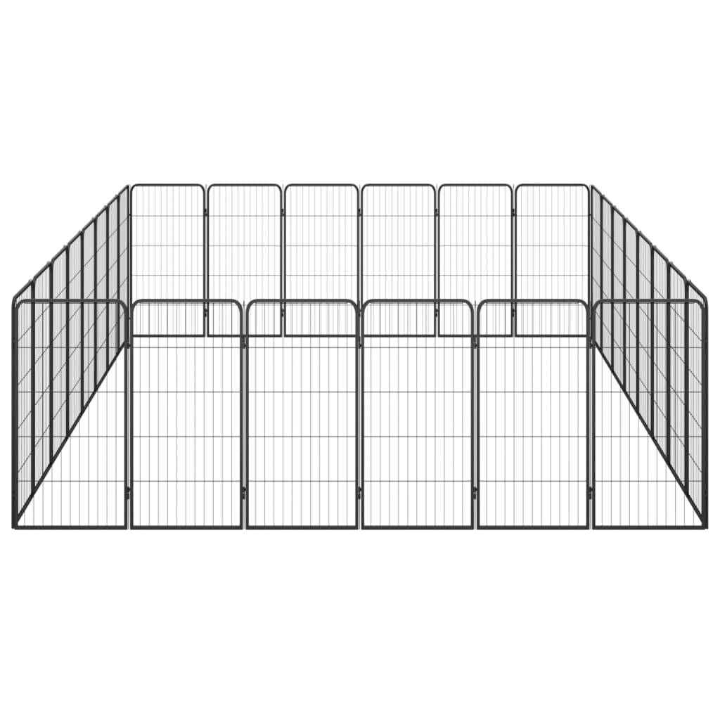 Vidaxl - Parc pour chien 28panneaux Noir 50x100cm Acier enduit de poudre vidaXL 3115963 - Imagen 5