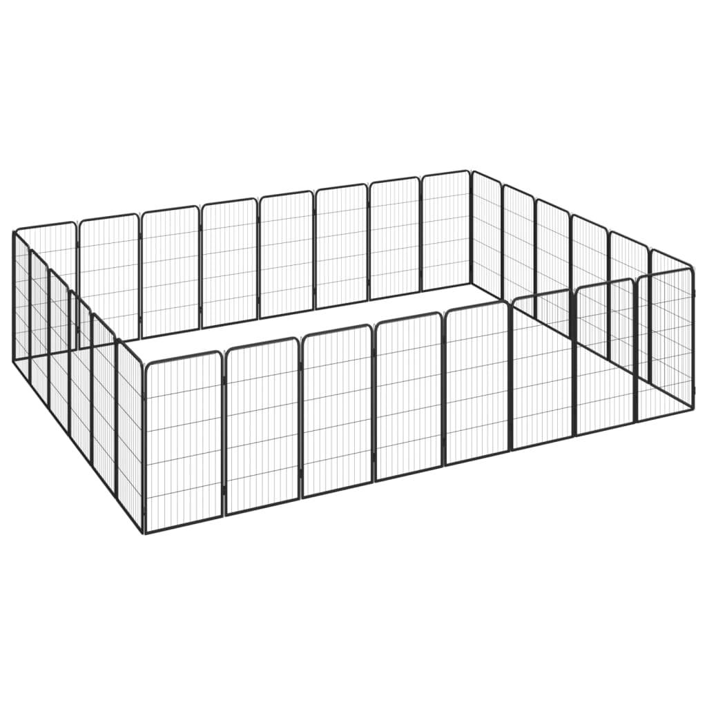 Vidaxl - Parc pour chien 28panneaux Noir 50x100cm Acier enduit de poudre vidaXL 3115963 - Imagen 1