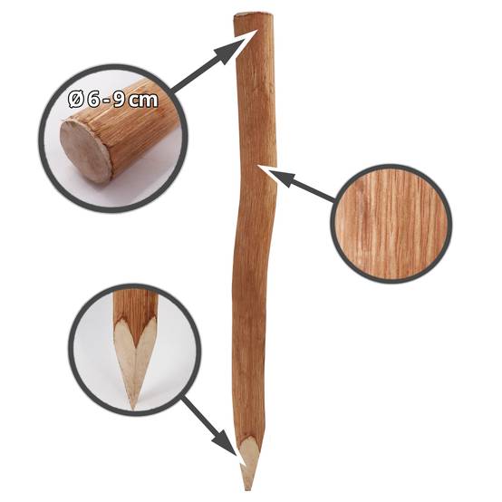 HaGa® Palissade en bois de pin - 8 cm de diamètre x 100 cm HaGa® Palissade en bois de pin - 8 cm de diamètre x 100 cm