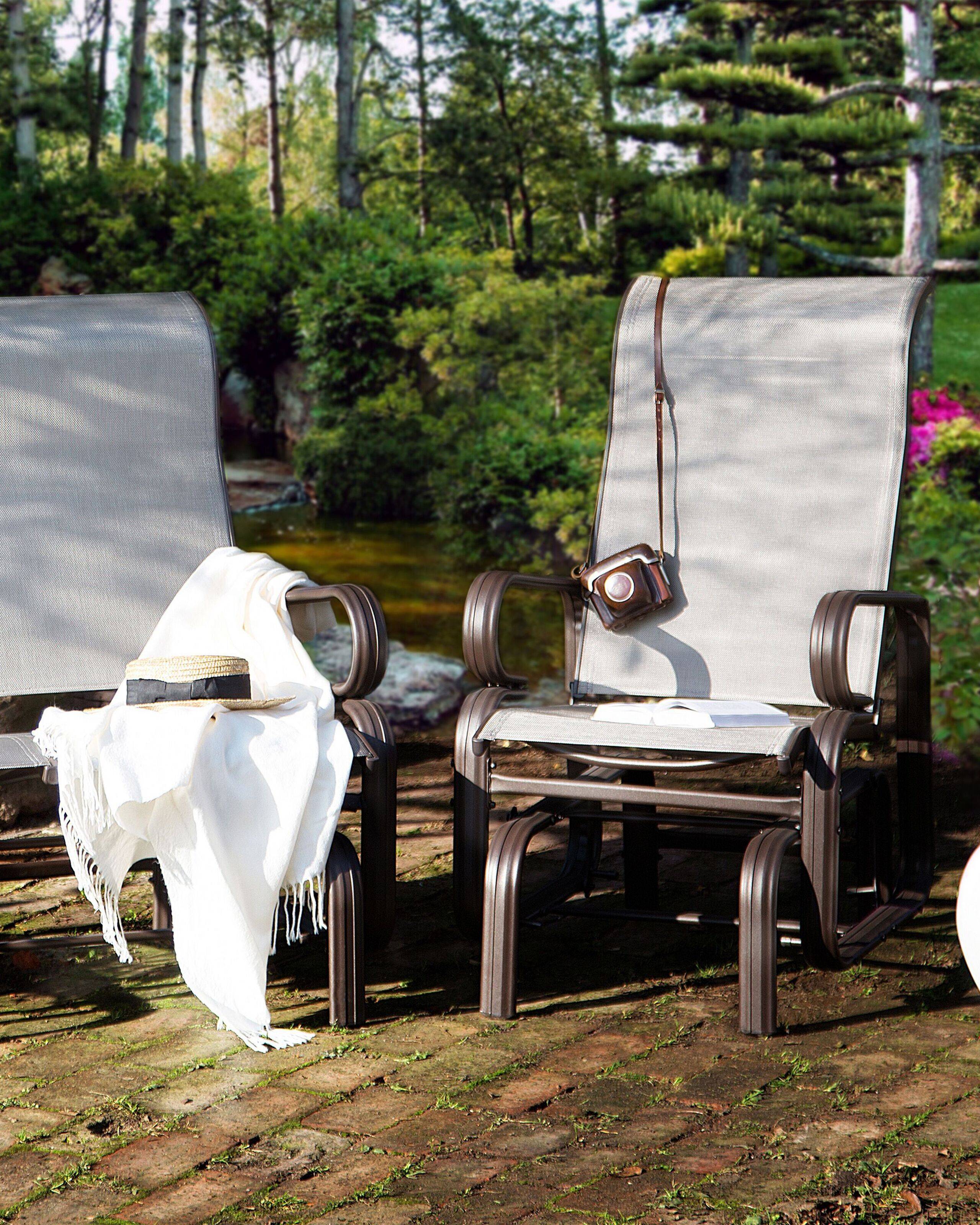 Beliani - Fauteuil Aluminium Marron/gris BORGIO - Beliani