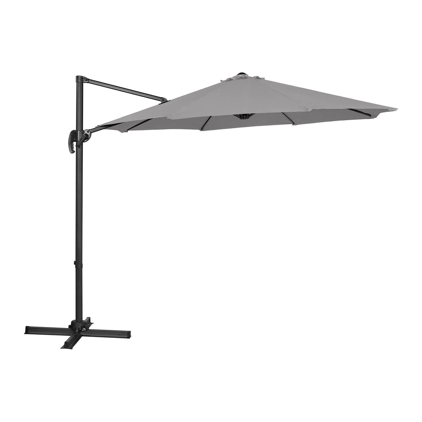Helloshop26 - Parasol déporté rond diamètre 300 cm inclinable et pivotant gris foncé - Imagen 1