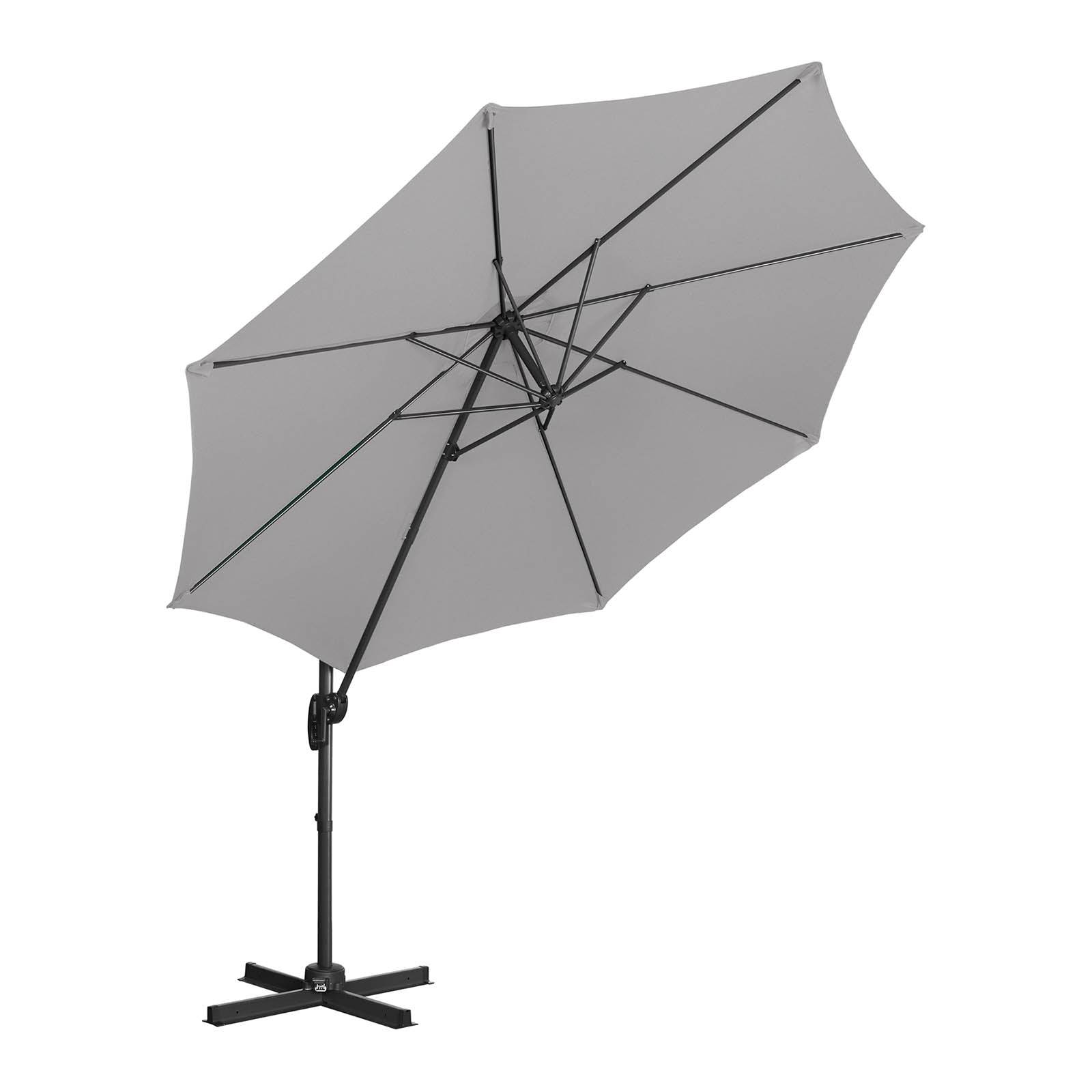 Helloshop26 - Parasol déporté rond diamètre 300 cm inclinable et pivotant gris foncé - Imagen 2