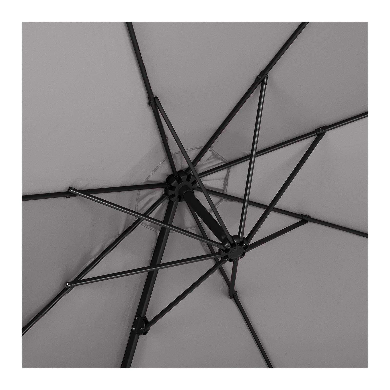 Helloshop26 - Parasol déporté rond diamètre 300 cm inclinable et pivotant gris foncé - Imagen 4