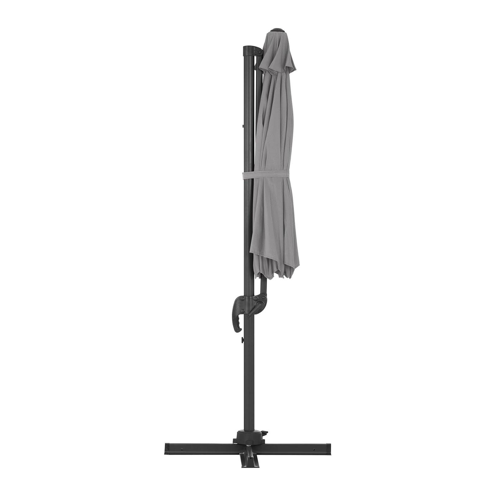 Helloshop26 - Parasol déporté rond diamètre 300 cm inclinable et pivotant gris foncé - Imagen 3