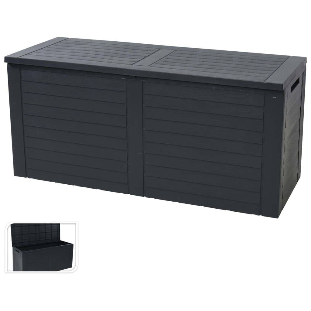 Helloshop26 - Coffre boîte de rangement coussins de jardin 240 litres anthracite - Imagen 2