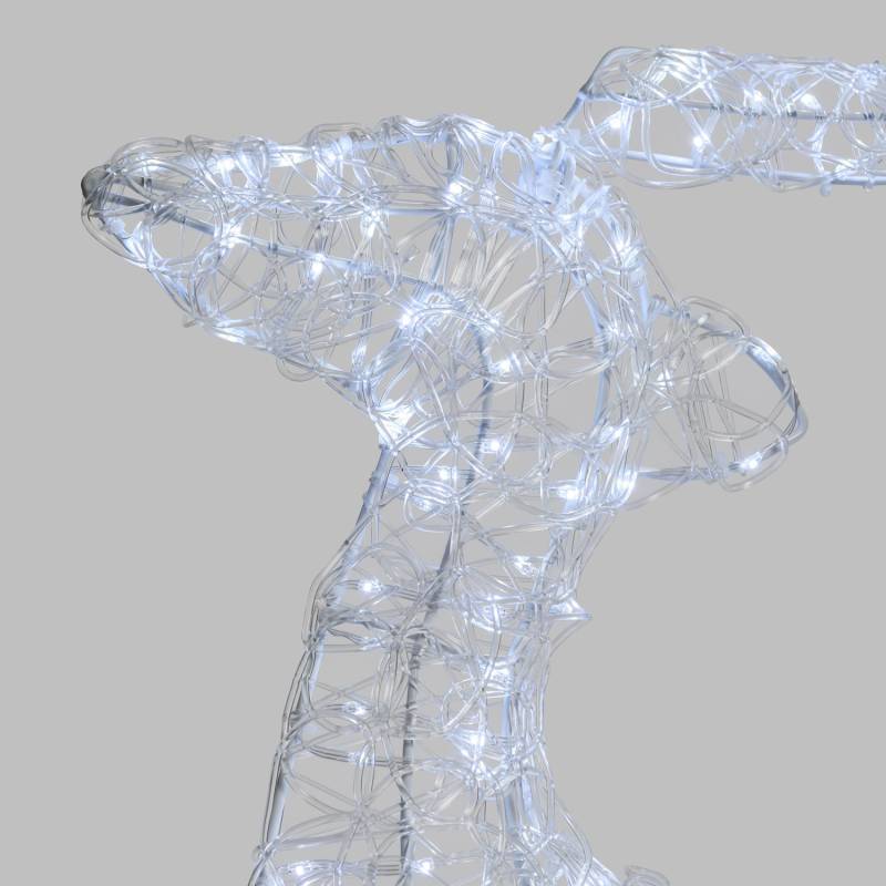 Lotti - Renne lumineux 2D Acrylique au Galop H80cm 200 Led blanc froid fixe 31V Lotti - Imagen 5