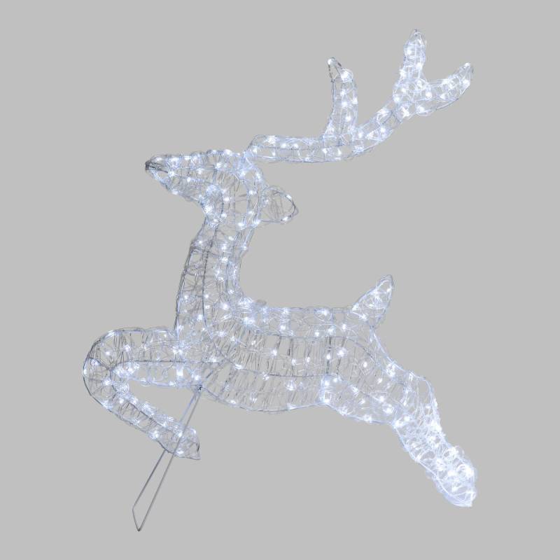 Lotti - Renne lumineux 2D Acrylique au Galop H80cm 200 Led blanc froid fixe 31V Lotti - Imagen 1