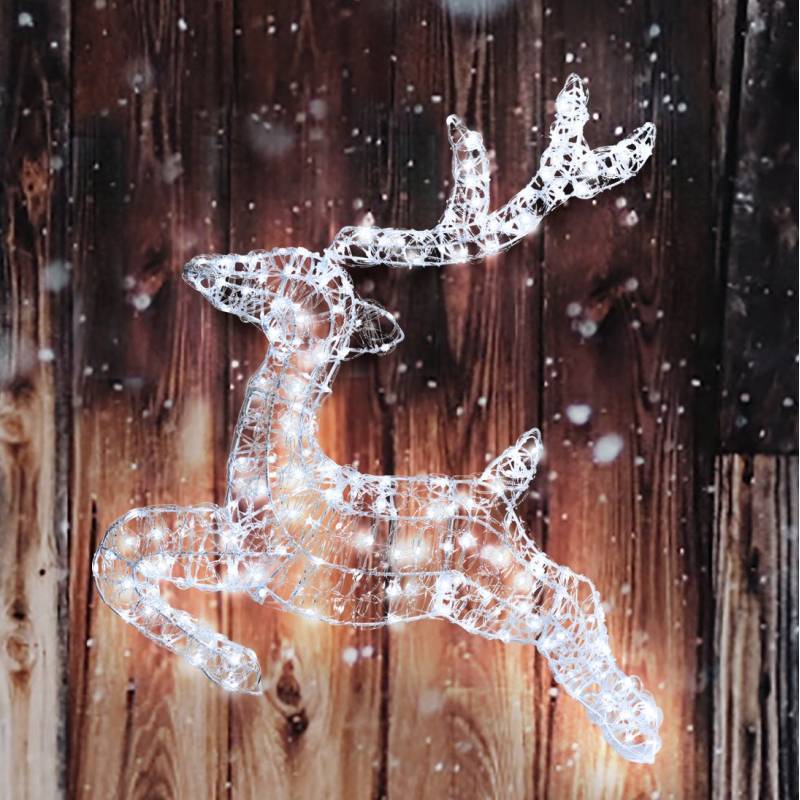 Lotti - Renne lumineux 2D Acrylique au Galop H80cm 200 Led blanc froid fixe 31V Lotti - Imagen 2