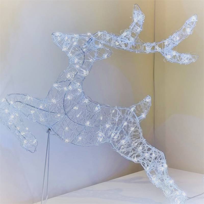 Lotti - Renne lumineux 2D Acrylique au Galop H80cm 200 Led blanc froid fixe 31V Lotti - Imagen 7