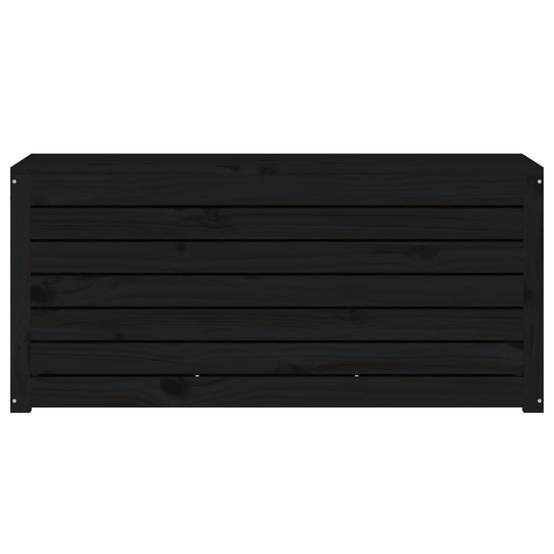 Malle de Rangement et Banc en Bois de Pin Massif pour Jardin Balcon Noir 101 cm – ComfortXL Outdoor Living - Image 5