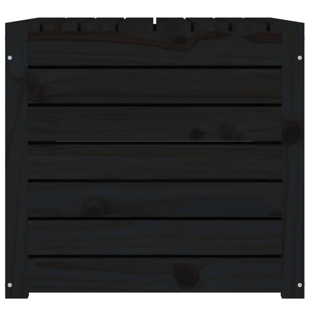 Malle de Rangement et Banc en Bois de Pin Massif pour Jardin Balcon Noir 101 cm – ComfortXL Outdoor Living - Image 7