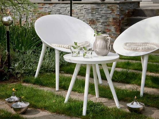Jardideco - Salon de jardin en plastique Marbella blanc - Jardideco - Image 2