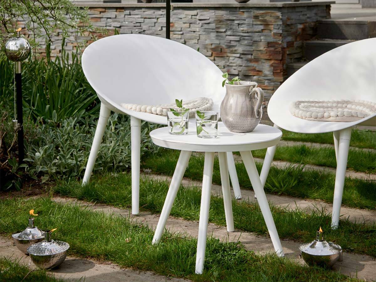 Jardideco - Salon de jardin en plastique Marbella blanc - Jardideco - Image 2