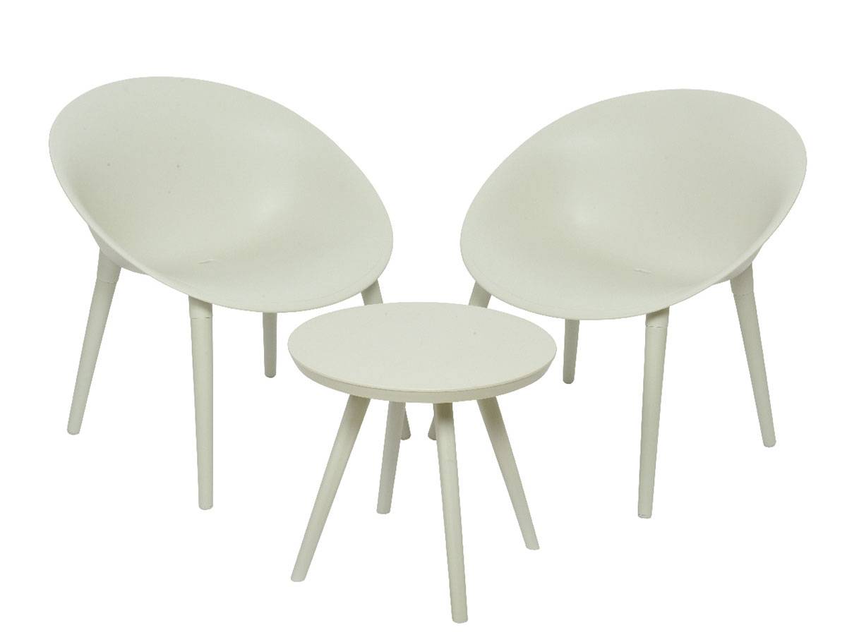 Jardideco - Salon de jardin en plastique Marbella blanc - Jardideco - Image 1
