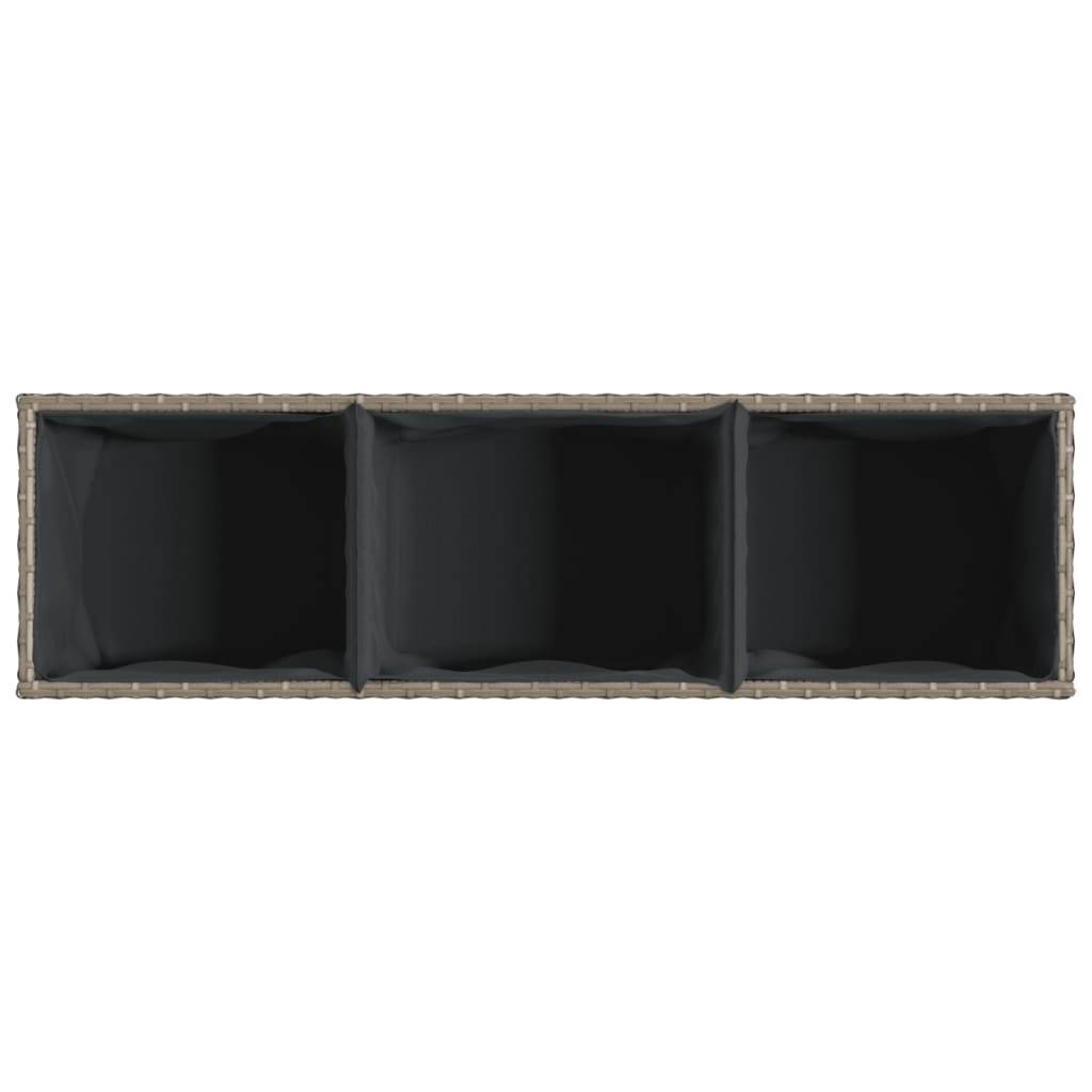 ComfortXL - Jardinière rectangulaire Résine Tressée 3 Pots pour Plantes d'extérieur 105x30x32 cm Gris - ComfortXL Outdoor Living - Image 8
