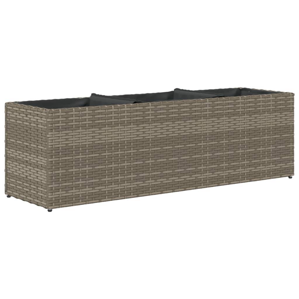 ComfortXL - Jardinière rectangulaire Résine Tressée 3 Pots pour Plantes d'extérieur 105x30x32 cm Gris - ComfortXL Outdoor Living - Image 7