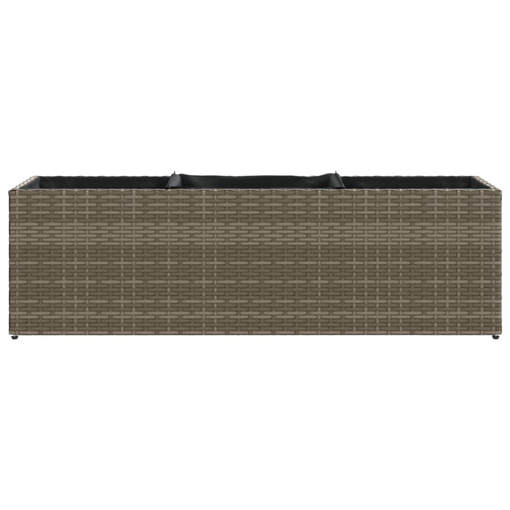 ComfortXL - Jardinière rectangulaire Résine Tressée 3 Pots pour Plantes d'extérieur 105x30x32 cm Gris - ComfortXL Outdoor Living - Image 5