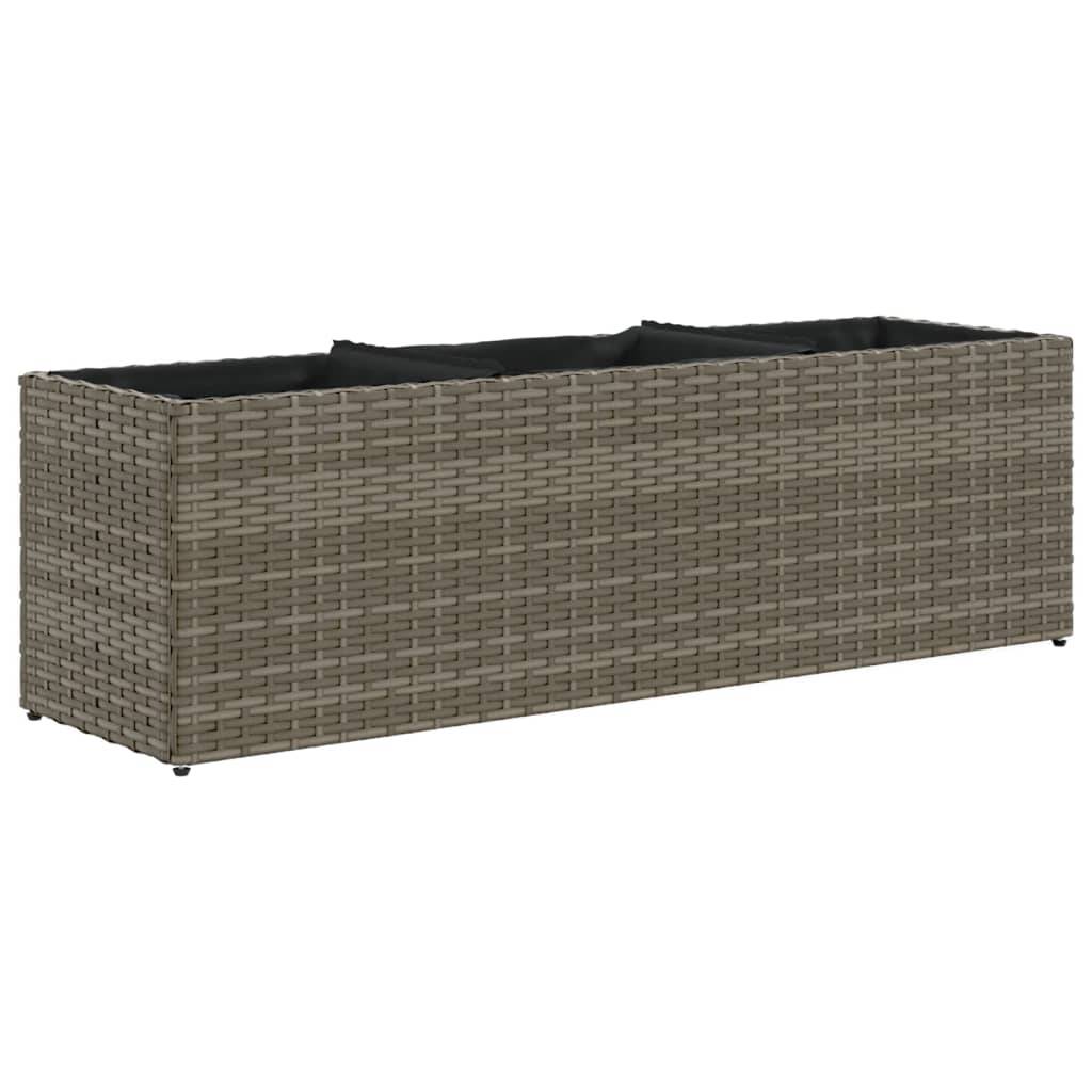 ComfortXL - Jardinière rectangulaire Résine Tressée 3 Pots pour Plantes d'extérieur 105x30x32 cm Gris - ComfortXL Outdoor Living - Image 2