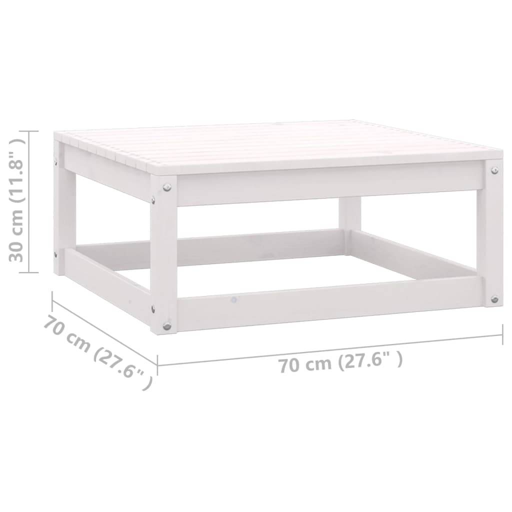 Helloshop26 - Salon de jardin meuble d'extérieur ensemble de mobilier 11 pièces avec coussins blanc bois de pin massif - Imagen 8