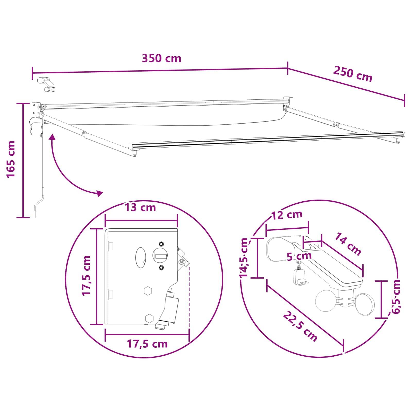 ComfortXL - Store banne électrique polyester alu pour jardin protection soleil gris clair - ComfortXL Outdoor Living - Image 9