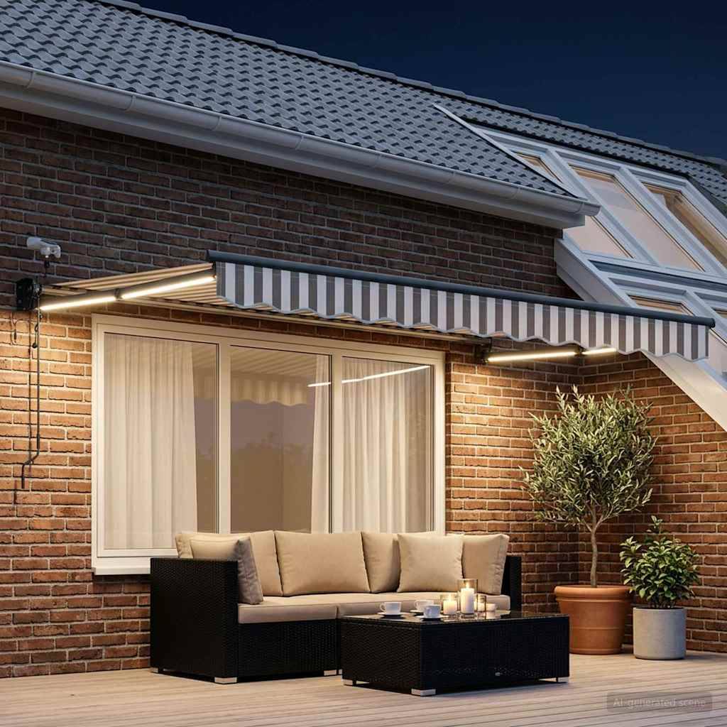 ComfortXL - Store banne électrique polyester alu pour jardin protection soleil gris clair - ComfortXL Outdoor Living - Image 3